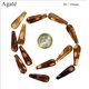 Perles semi précieuses en Agate - Cône/30 mm - Marron