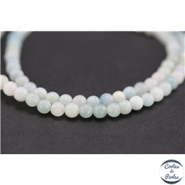 Perles semi précieuses en amazonite - Rondes/4 mm - Turquoise light