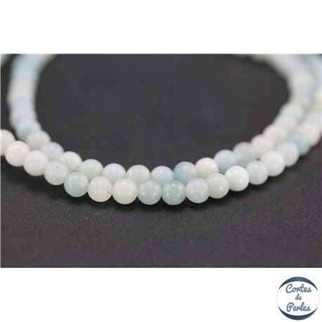 Perles en amazonite du Brésil - Rondes/4mm - Grade AB+