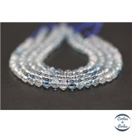 Perles semi précieuses en cristal crack - Rondes/4 mm - Bleu ciel