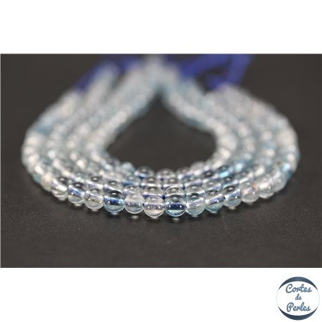 Perles semi précieuses en cristal crack - Rondes/4 mm - Bleu ciel