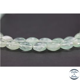 Perles semi précieuses en fluorite - Olives/8 mm - Water green