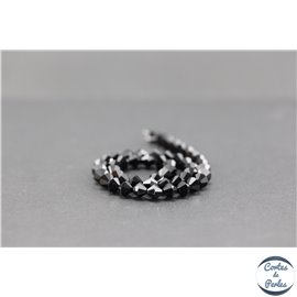 Perles en verre - Toupies/6 mm - Noir brillant