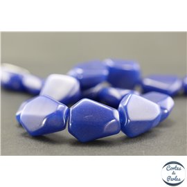 Perles en résine naturelle - Losanges/22 mm - Bleu Capri