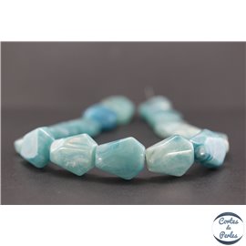 Perles en résine naturelle - Losanges/22 mm - Turquoise