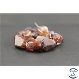 Perles en résine naturelle - Losanges/22 mm - Bleu rouge fumé