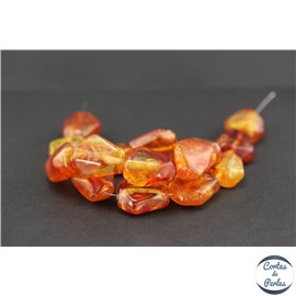 Perles en résine naturelle - Losanges/22 mm - Ambre doré