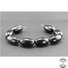 Perles en résine naturelle - Olives/30 mm - Noir