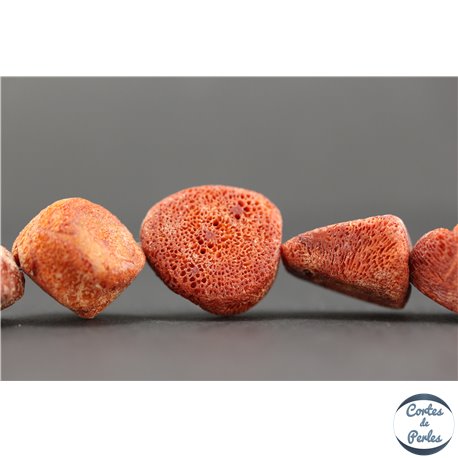 Perles semi précieuses en Gorgone Corail - Irrégulier/22 mm - Rouge