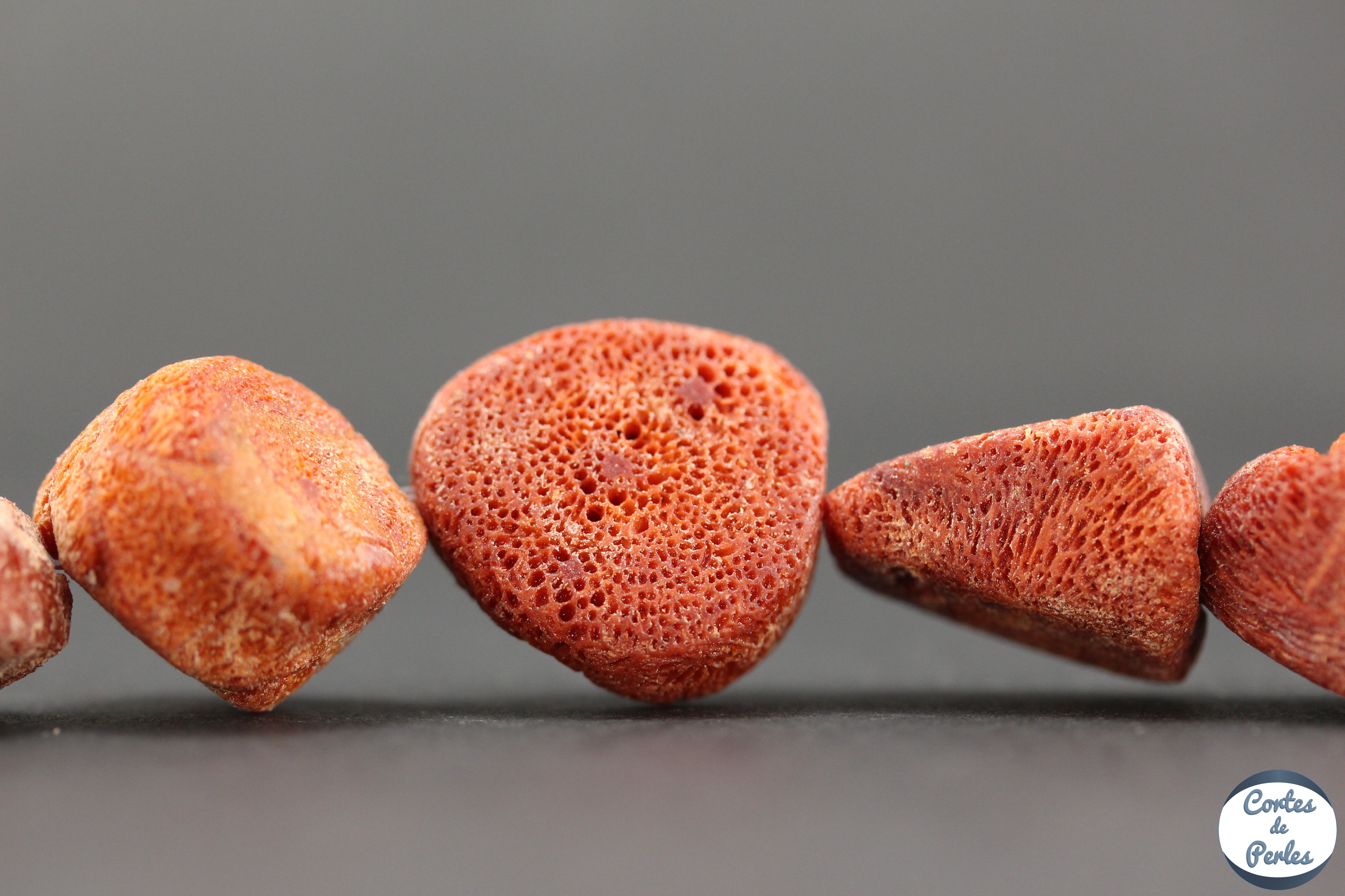 Lot De 15 Perles De Corail Naturel Vintage Rouge Méditerranéen - Qualité Gemme, 115 Carats