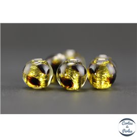 Perles en verre de Tchéquie - Rondes/12 mm - Or Marron