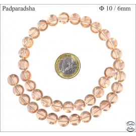 Perles Œil de Chat Lisses - Disque/10 mm - Rose clair
