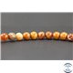 Perles semi précieuses en agate feu - Rondes/8 mm - Grade A