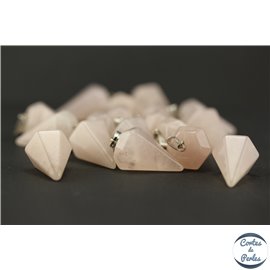 Lot de 5 pendentifs en quartz rose - Pics/25 mm