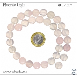 Perles en fluorite light - Rondes/12mm