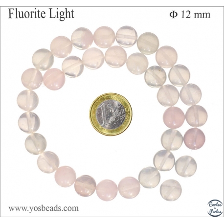 Perles semi précieuses en Fluorite - Ronde/12 mm - Transparent