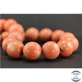 Perles semi précieuses en gorgone corail - Rondes/21 mm - Rose