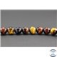 Perles semi précieuses en oeil de tigre - Ronde/8 mm - Multicolore - Grade A
