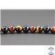 Perles semi précieuses en oeil de tigre - Ronde/8 mm - Multicolore - Grade A