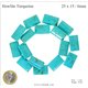 Perles semi précieuses en Howlite Turquoise - Dragée/25 mm - Turquoise