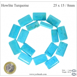 Perles en howlite turquoise - Dragées/25mm