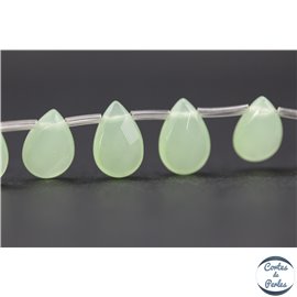 Perles facettées en verre - Gouttes/12 mm - Bleu lagon