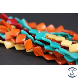 Perles en Nacre - Carrées/14 mm - Multicolore