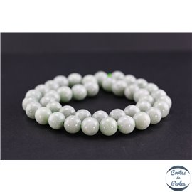 Perles semi précieuses en jade de Birmanie - Ronde/10 mm - Vert pâle