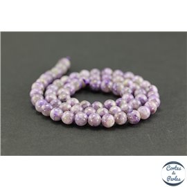 Perles semi précieuses en charoïte - Ronde/6 mm - Light violet