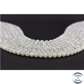 Perles semi précieuses en jadéite - Ronde/6 mm - Vert pâle