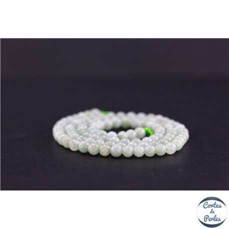 Perles semi précieuses en jade de Birmanie - Ronde/4 mm - Vert pâle