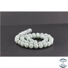 Perles semi précieuses en jade de Birmanie - Ronde/8 mm - Vert pâle