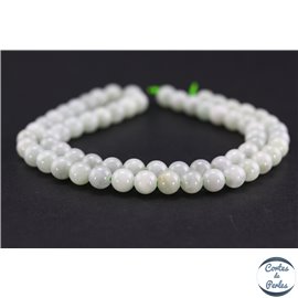 Perles semi précieuses en jade de Birmanie - Ronde/6 mm - Vert pâle