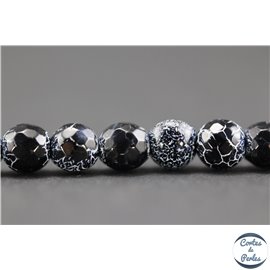 Perles en agate noire craquelée - Rondes/5mm