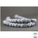Perles dépolies en agate grise - Rondes/6mm