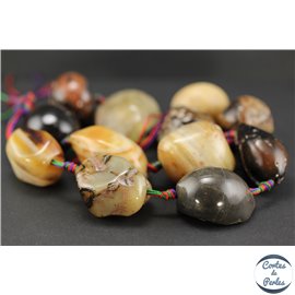 Perles en agate fauve - Pépites/25mm