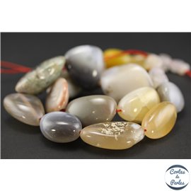 Perles semi précieuses en agate - Nuggets/25 mm - Multicolore