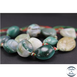 Perles en green agate - Pépites/20mm