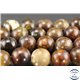 Perles semi précieuses en agate - Rondes/18 mm - Teck