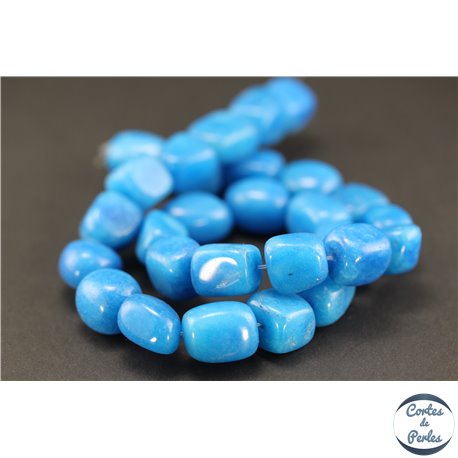 Perles semi précieuses en agate - Nuggets/16 mm - Bleu
