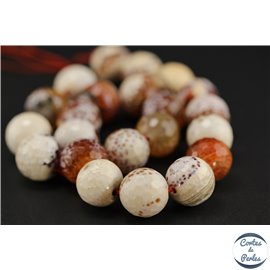 Perles en agate orange - Rondes/16mm