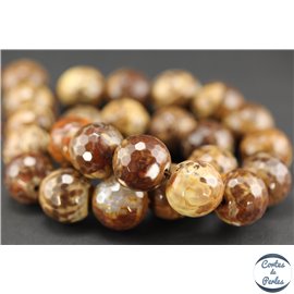 Perles semi précieuses en agate - Rondes/16 mm - Marron
