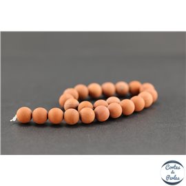 Perles dépolies en jaspe rouge - Rondes/8mm - Grade A