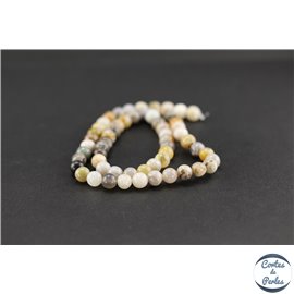 Perles en agate feuille de bambou - Rondes/6mm