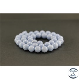 Perles semi précieuses en angélite - Ronde/10 mm