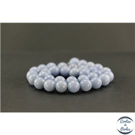 Perles semi précieuses en angélite - Ronde/12 mm