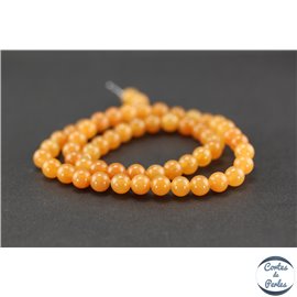 Perles semi précieuses en aventurine orange - Ronde/6 mm