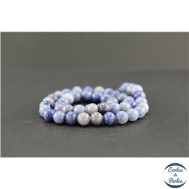 Perles semi précieuses en aventurine bleue - Ronde/8 mm