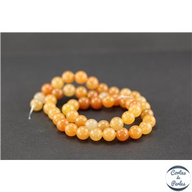 Perles semi précieuses en aventurine orange - Ronde/8 mm