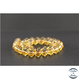 Perles semi précieuses en citrine - Ronde/10 mm - Grade A